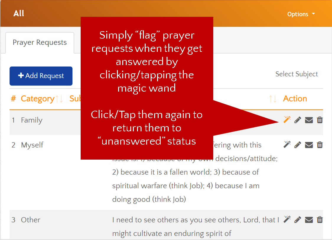 How to Use Answered Prayers in OnlinePrayerJournal.com Account - Image 1
